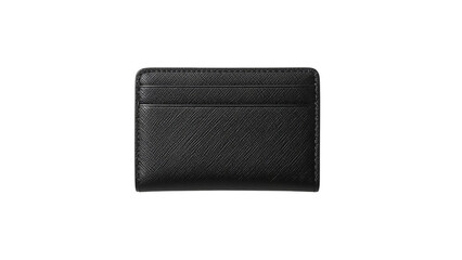 Naklejka premium A sleek black leather cardholder featuring minimalistic design and elegant texture, perfect for organizing cards.