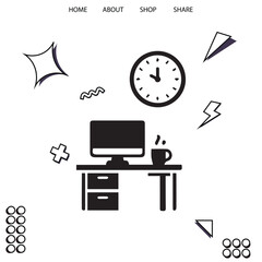 business ornament with simple black and white style