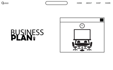 business ornament with simple black and white style
