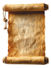 An old parchment scroll with the edges ripped by the passing of time