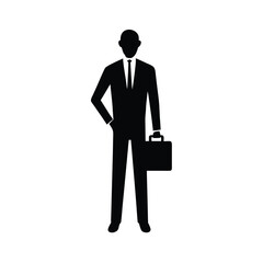 Professional business manager standing confidently in a clean silhouette design