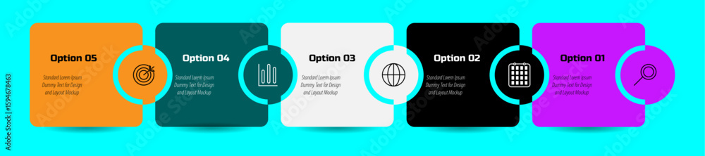 Poster business concept with 5 steps, timeline infographic design element and number options–modern vector 