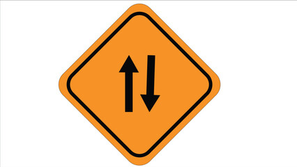 yellow road sign