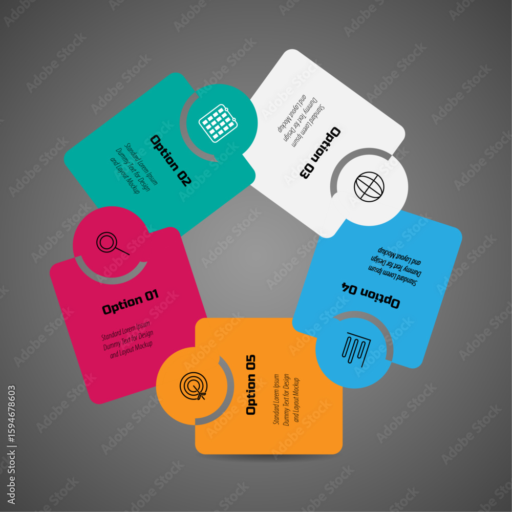 Poster vector business template for presentation – business concept rounded steps, timeline infographic des