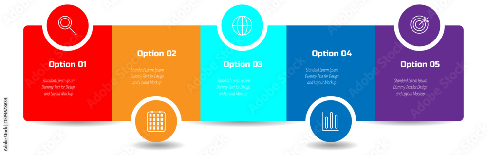 Poster timeline infographic design element and number options. business concept with 5 steps-modern vector 