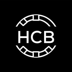 HCB Minimalist HCB  Logo Design on Black Background – HCB Later Logo, Modern Circular Branding Concept
