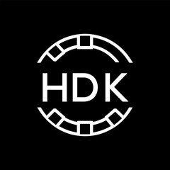 HDK Minimalist HDK  Logo Design on Black Background – HDK Later Logo, Modern Circular Branding Concept
