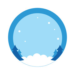 Empty Snow Globe Circular Scene Frame Illustrations