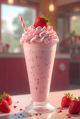 strawberry smoothie in a glass
