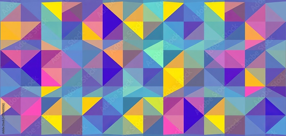 Canvas Prints abstract modular vector design featuring interconnected geometric shapes in vibrant, contrasting col