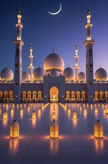 mosque in abu dhabi at night