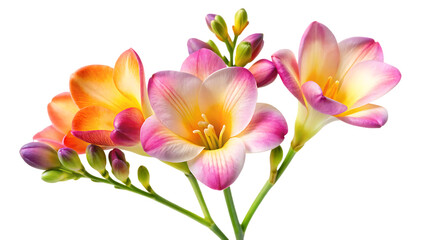 Fototapeta premium freesia flower isolated on white background, png, ai generated.