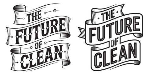 Editable vector  illustration transparent png typography t shirt design set .The future of clean logo design featuring bold typography and ribbon elements