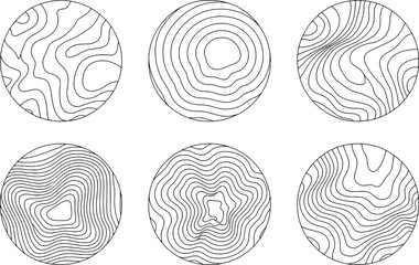 Abstract circular patterns with flowing lines vector