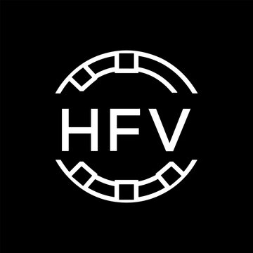 HVF Minimalist HVF  Logo Design on Black Background &ndash; HVF Later Logo, Modern Circular Branding Concept
