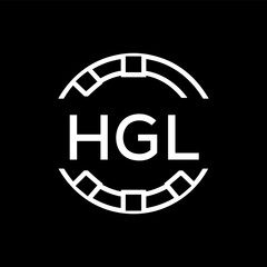 HGL Minimalist HGL  Logo Design on Black Background – HGL Later Logo, Modern Circular Branding Concept
