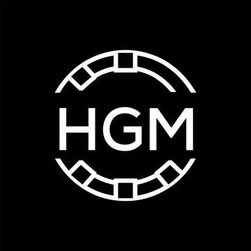 HGM Minimalist HGM  Logo Design on Black Background &ndash; HGM Later Logo, Modern Circular Branding Concept
