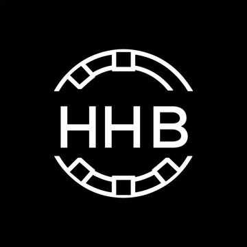 HHB Minimalist HHB  Logo Design on Black Background &ndash; HHB Later Logo, Modern Circular Branding Concept
