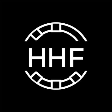 HHF Minimalist HHF  Logo Design on Black Background &ndash; HHF Later Logo, Modern Circular Branding Concept
