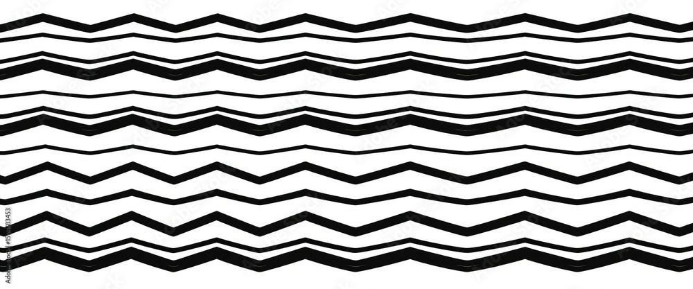 Wall mural abstract seamless zigzag pattern black horizontal lines on white background minimalist geometric tex