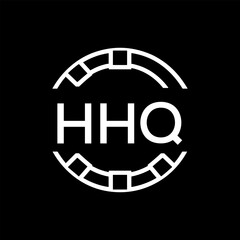 HHQ Minimalist HHQ  Logo Design on Black Background – HHQ Later Logo, Modern Circular Branding Concept
