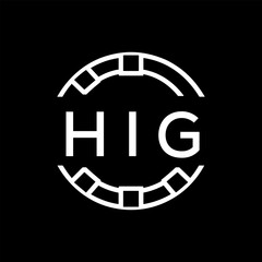 HIG Minimalist HIG  Logo Design on Black Background – HIG Later Logo, Modern Circular Branding Concept
