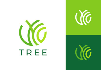 abstract tree logo design. nature flower garden forest icon vector concept