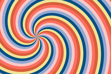 Colorful psychedellic sunburst, starburst or sunbeam swirl.