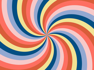 Colorful psychedellic sunburst, starburst or sunbeam swirl.