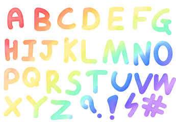 colorful alphabet set