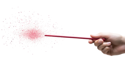 Magical Sparkle Wand with Pink Dust in a Hand Gesture