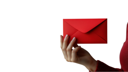 Hand Holding Red Envelope on Black Background for Special Occasions