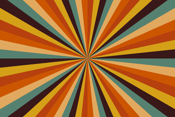 Retro style colored sunburst or sunbeam