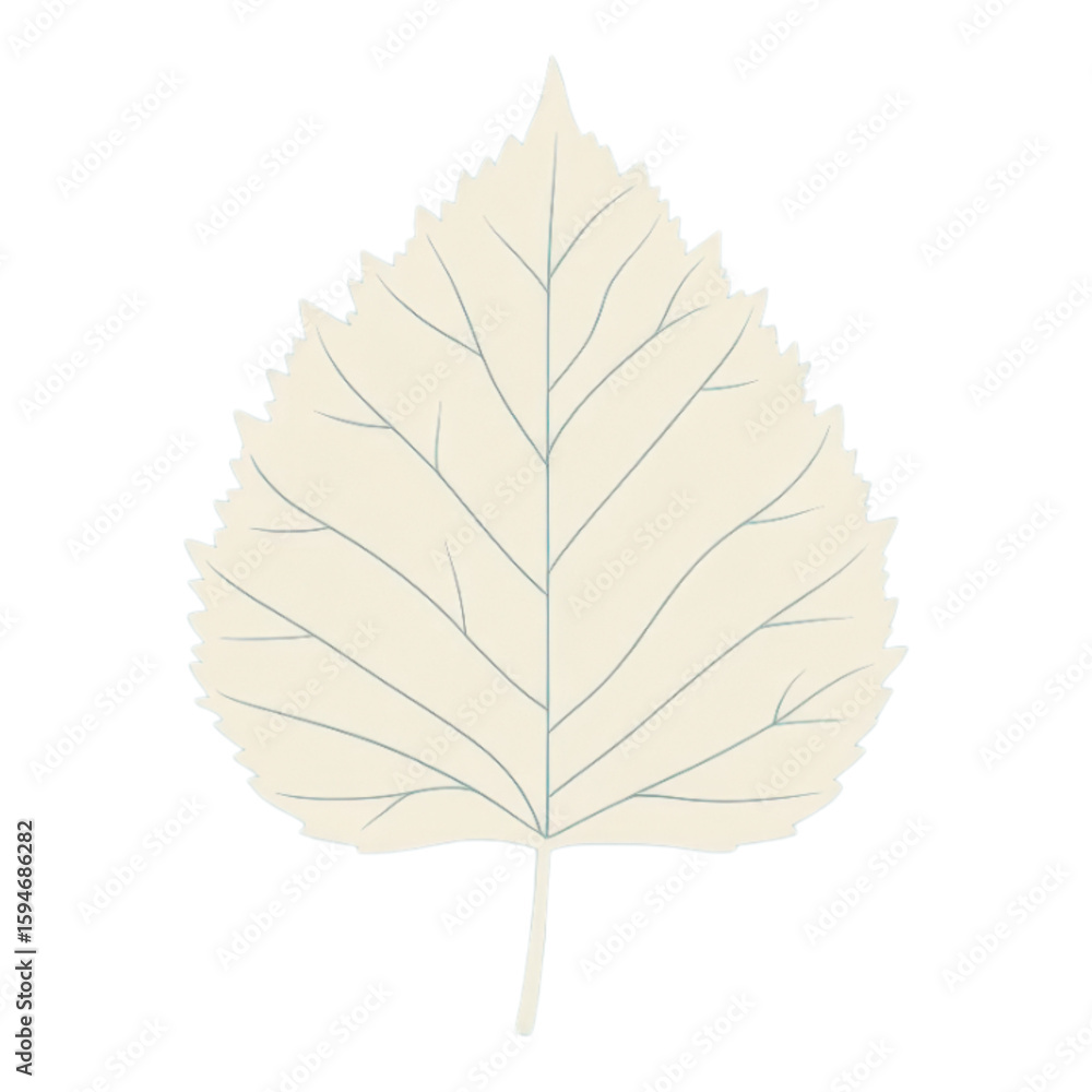 Poster detailed outline of a leaf displaying natural textures and patterns