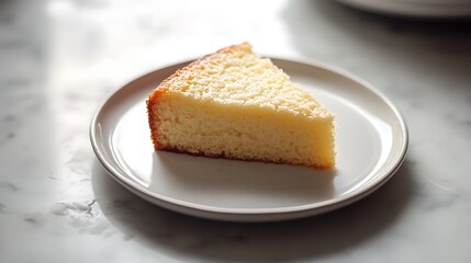 Slice of Cheesecake on a White Plate