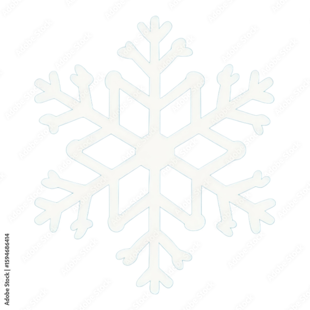 Poster detailed white snowflake graphic with intricate designs and patterns