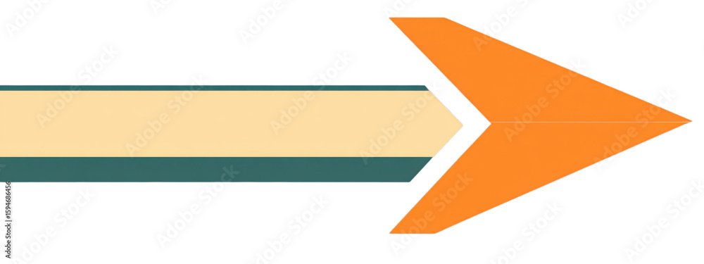 Poster stylish arrow graphic design with modern color palette and shapes