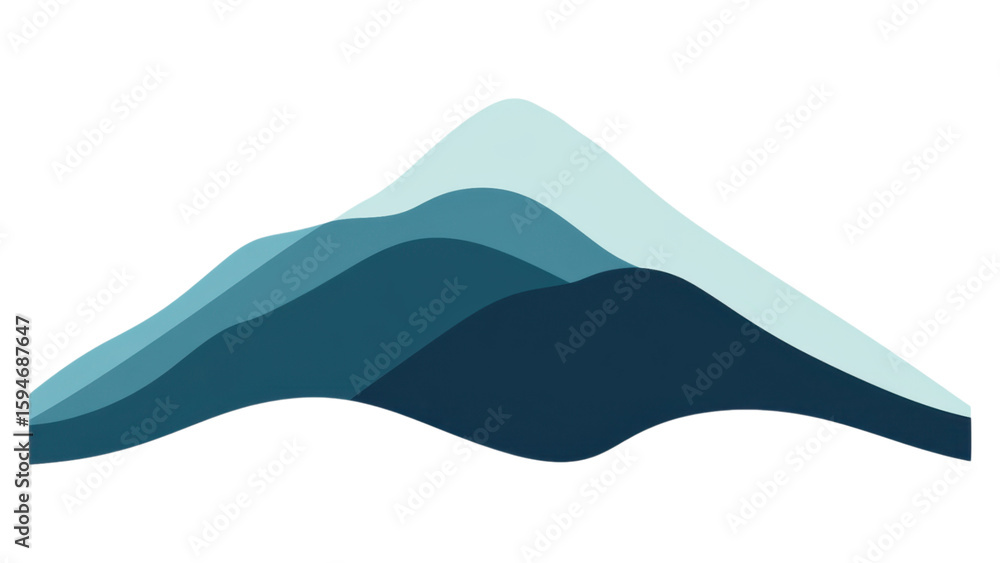 Poster abstract mountain range with smooth waves and gradient colors