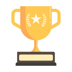 Golden Trophy Flat Illustration