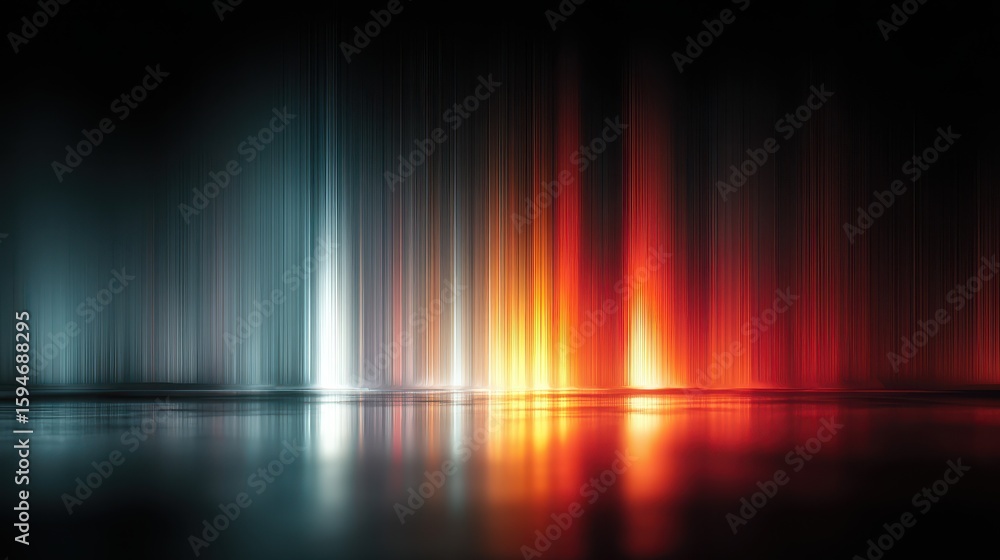 Poster colorful abstract light patterns create a dynamic visual experience in a dark environment