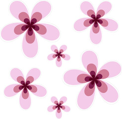seamless pattern with pink flowers