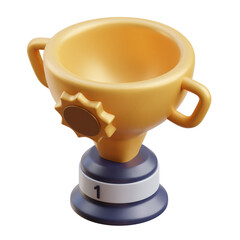 Gold and blue 3d icon Trophy Illustration