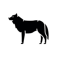 arctic wolf black flat icon for digital and print projects. Arctic animals.