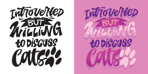 Funny hand drawn doodle lettering quote about antisocial and introvert. Lettering for t-shirt design, mug print, bag print, clothes fashion. 100% hand drawn vector image.