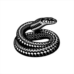 Vector art of snake illustration coiled on white