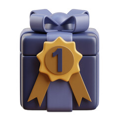 Gold and blue 3d icon Gift Illustration