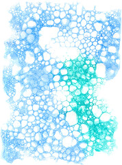 Blue and Turquoise Bubble Watercolor Element