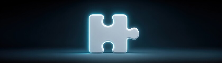 Innovative Puzzle Piece Concept Digital Space Graphic Design Modern Environment Close-Up Creativity and Problem-Solving