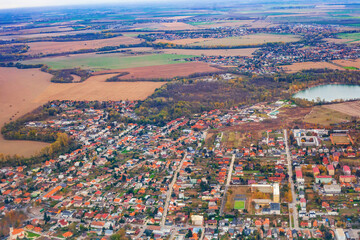 Aerial village Ivanka pri Dunaji in Senec District in Bratislava Region, Slovakia