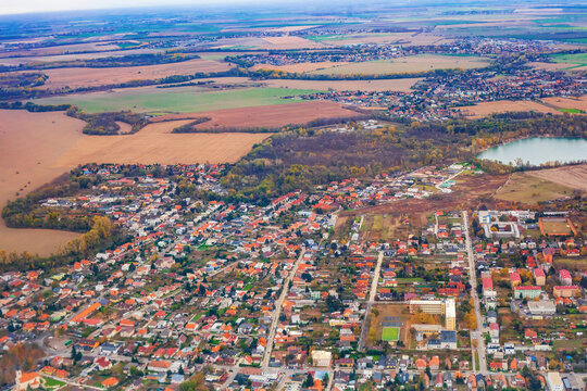 Aerial village Ivanka pri Dunaji in Senec District in Bratislava Region, Slovakia